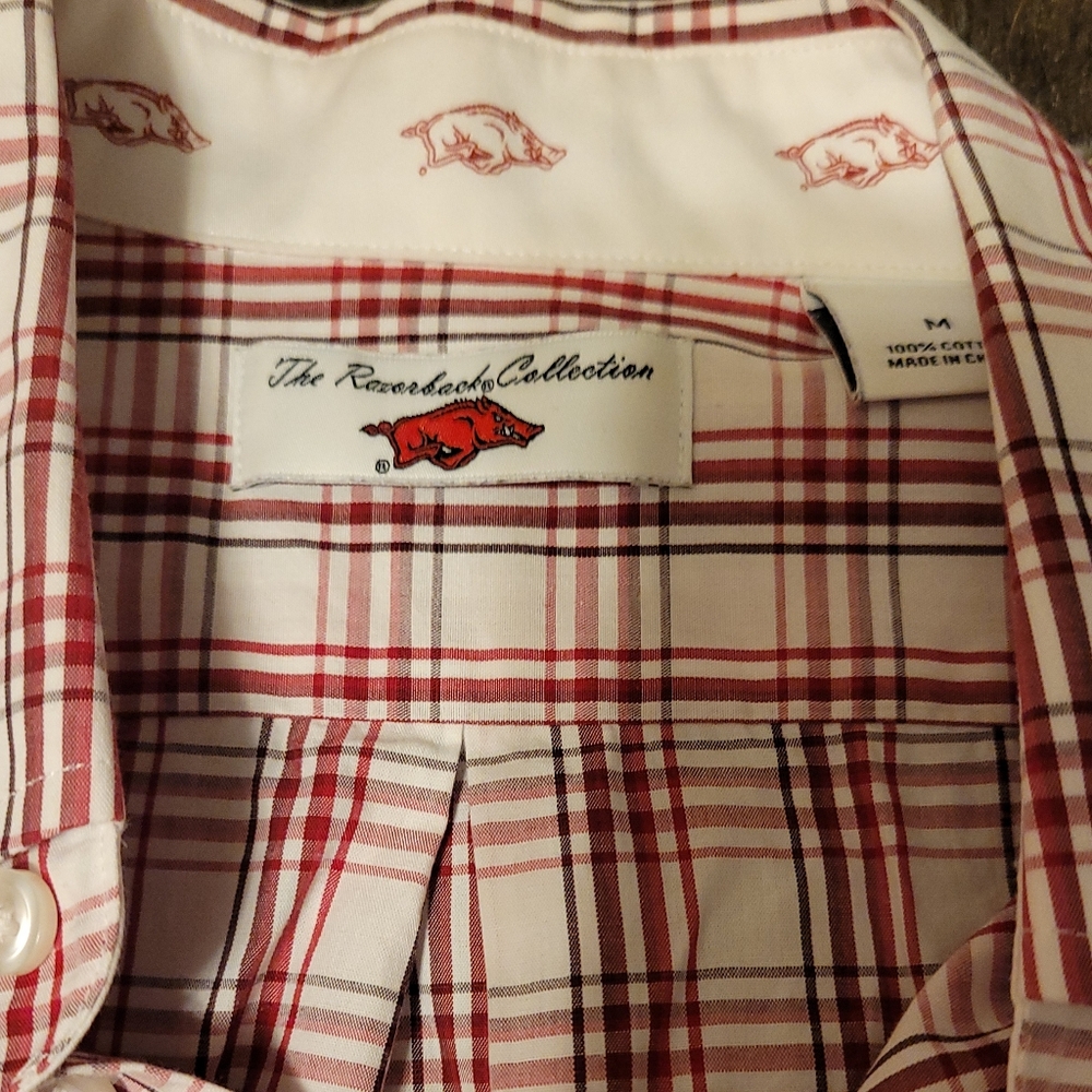 Men's Razorback Red Plaid Shirt - Picture 2 of 3